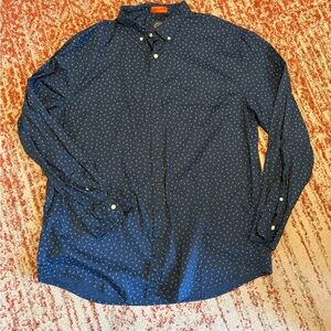 St. John's Bay Navy Patterned Button-Down Shirt